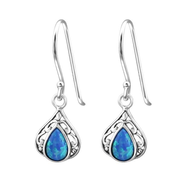 Sterling Silver Pacific Blue Tear Drop Earrings
