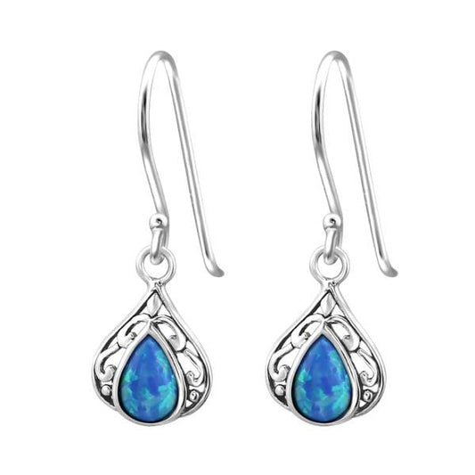Sterling Silver Pacific Blue Tear Drop Earrings