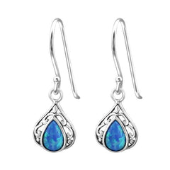 Sterling Silver Pacific Blue Tear Drop Earrings
