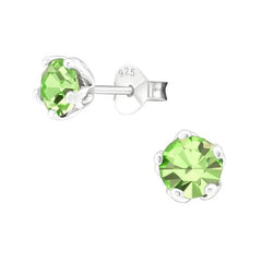 Sterling Silver Round Stud Earrings