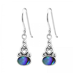 Silver Oval Long Earrings