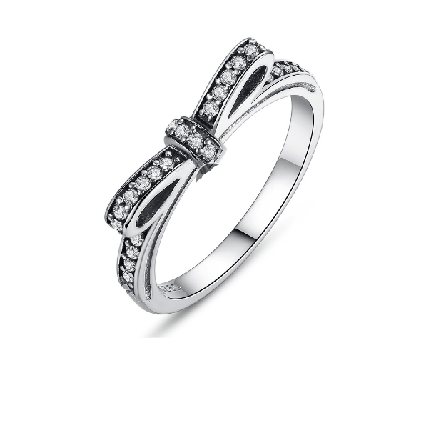 Sterling Silver Bow Ring - anniversary or engagement Ring