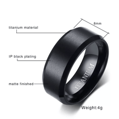 Mens Titanium Wedding Ring Black