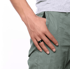 Mens Titanium Wedding Ring Black