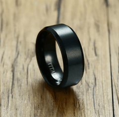 Mens Titanium Wedding Ring Black