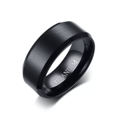 Mens Titanium Wedding Ring Black
