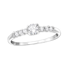 Sterling Silver Solitaire Engagement Ring