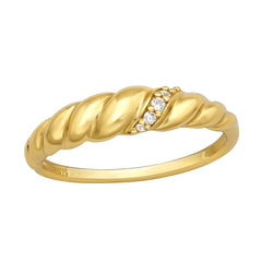 Gold Braid Cubic Zirconia Ring