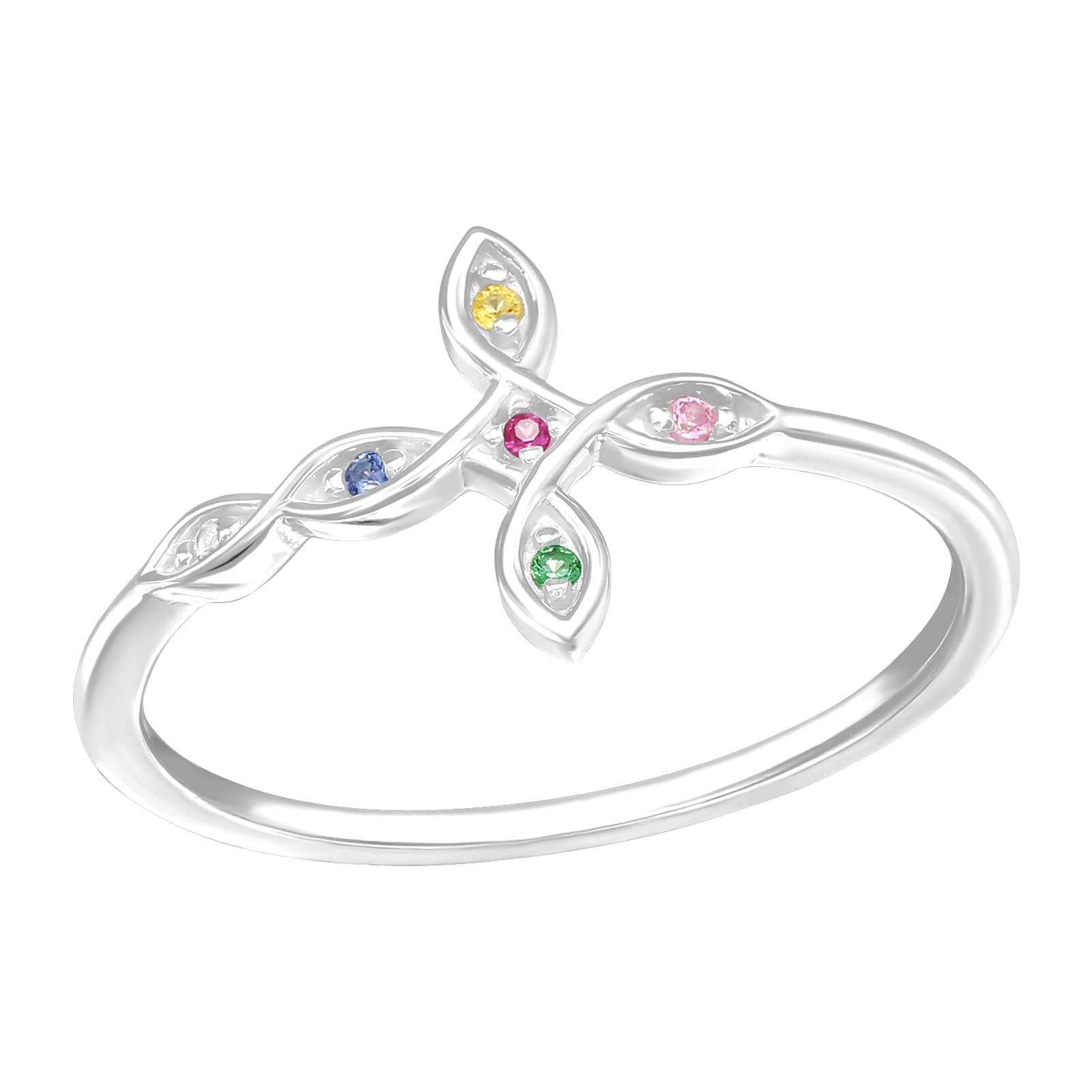 Silver Cross Cubic Zirconia Ring