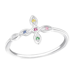 Silver Cross Cubic Zirconia Ring