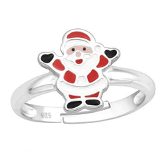 Kids Silver Santa Claus Christmas Ring