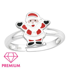 Kids Silver Santa Claus Christmas Ring