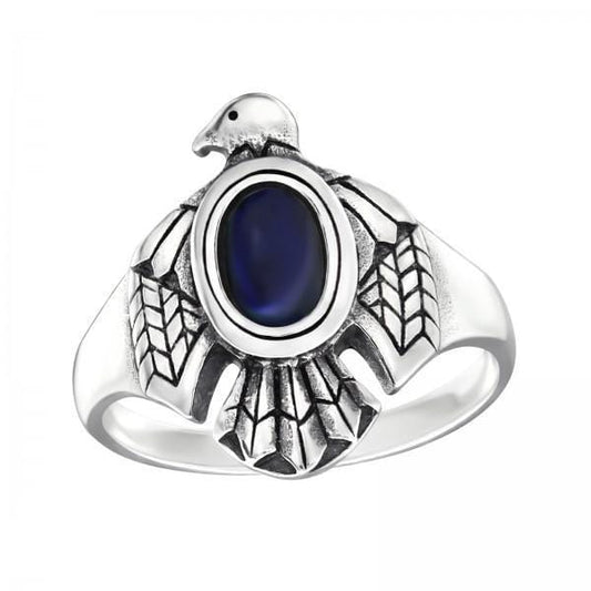 Silver Sodalite Eagle Ring