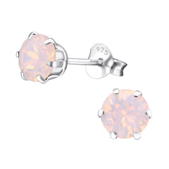 Silver Round Stud Earrings