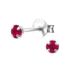 Sterling Silver birthstone Stud Earrings