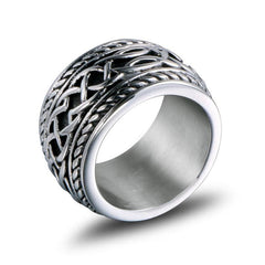 Stainless Steel Mens Biker Ring