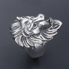 Stainless Steel Lion Head Biker Rings