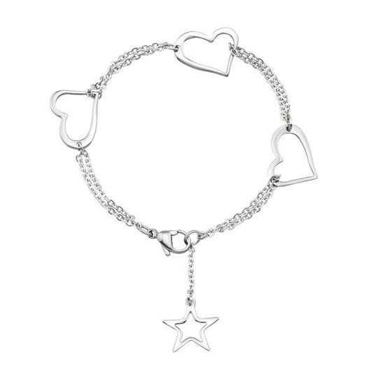 Women Steel Heart Bracelet