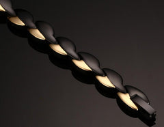 Steel Black Gold Two Tones Magnetic Bracelets