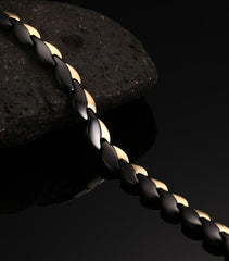 Steel Black Gold Two Tones Magnetic Bracelets