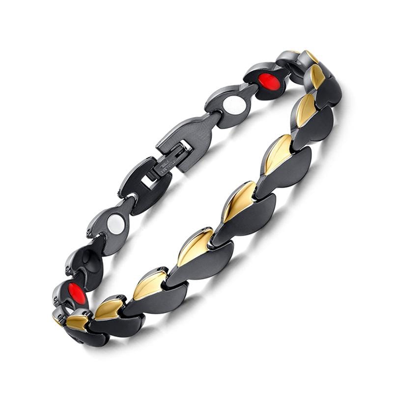 Steel Black Gold Two Tones Magnetic Bracelets
