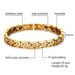 Womens Luxury Gold Magnetic Bracelet