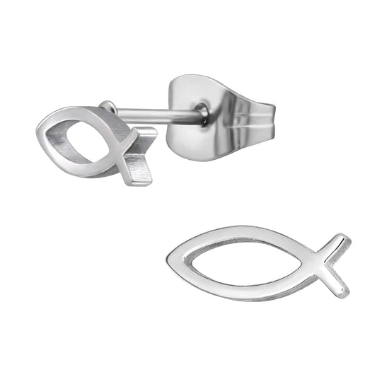 Steel Fish Ear Studs