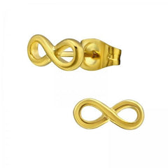 Gold Steel Stud Earrings