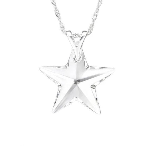 Silver Star Necklace with Swarovski Crystal