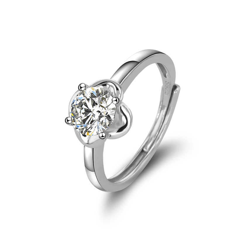 Moissanite Engagement & Wedding Ring