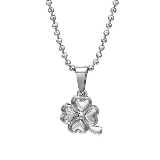 Steel Lucky Clover Necklace