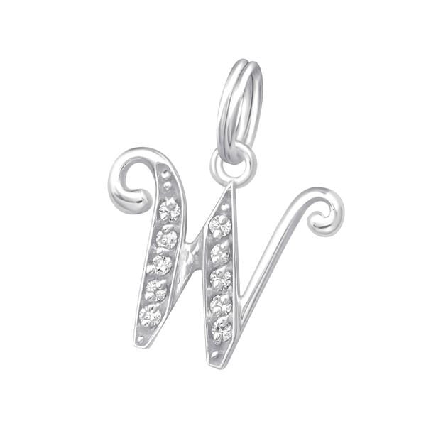 Silver Letter W Charm