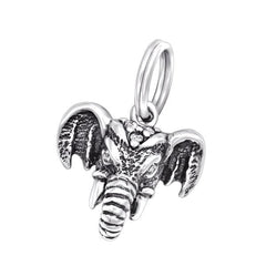 Silver Cubic Zirconia Elephant Charm ring