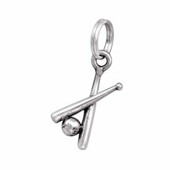Silver Baseball Bat Charm
