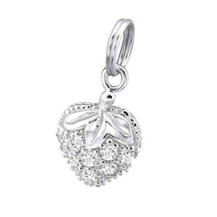 Silver Strawberry Charm