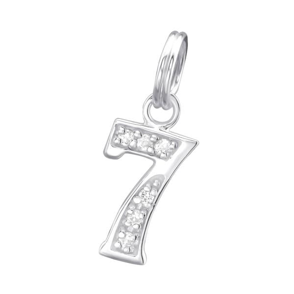 Silver Number 7 Charm