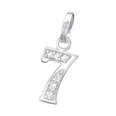 Silver Number 7 Charm