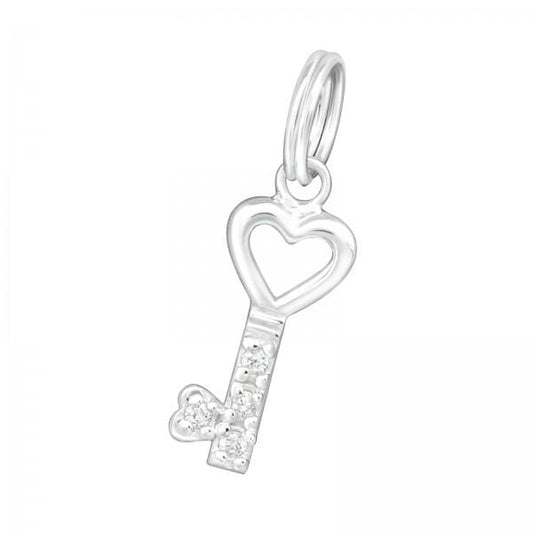 Silver Key Charm