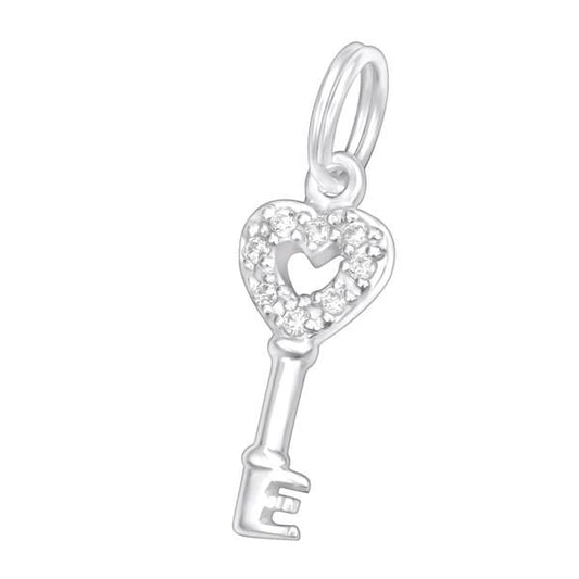 Silver Key Charm