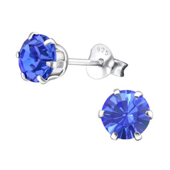 Silver Round Stud Earrings