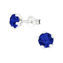 Sterling Silver Round Stud Earrings