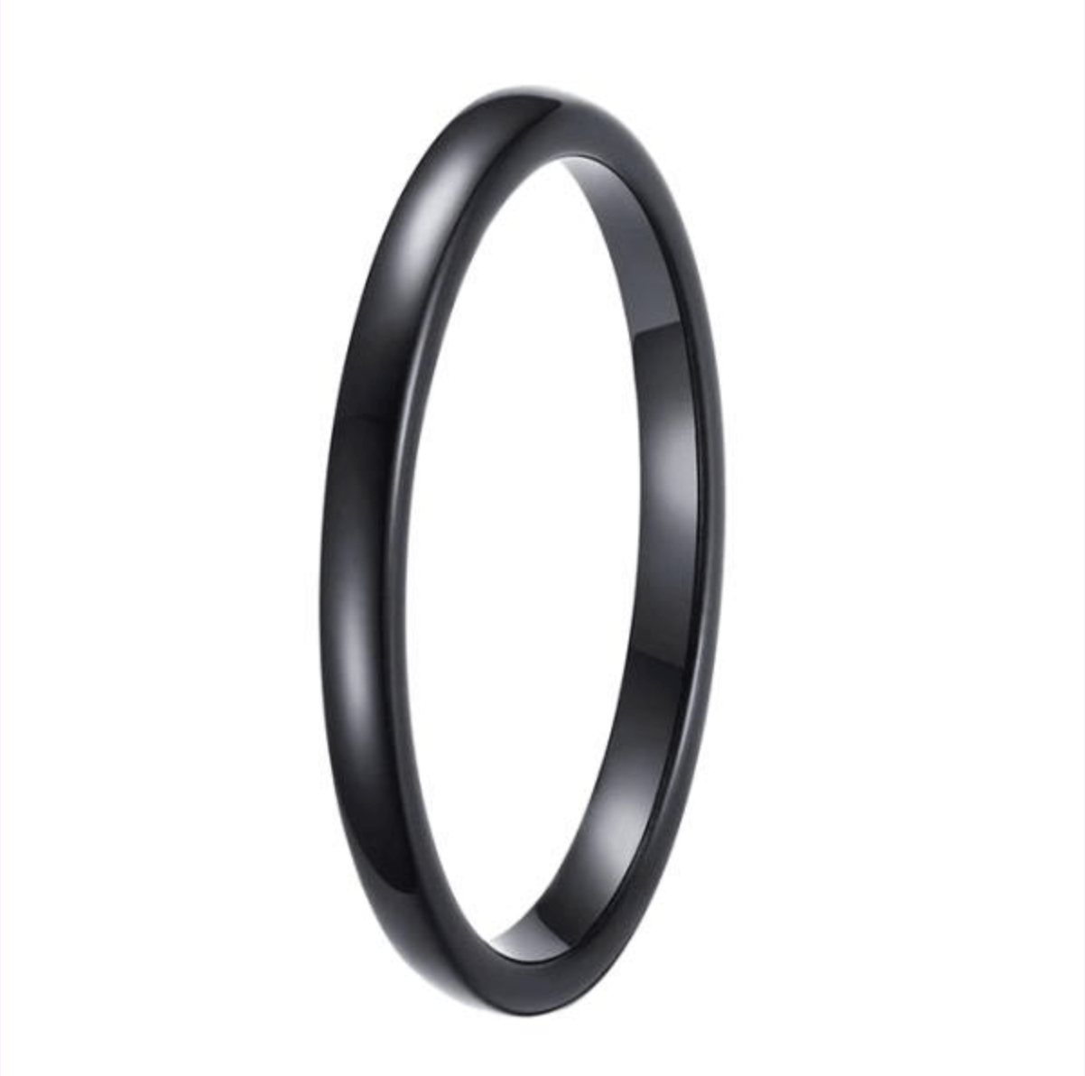 Tungsten Black Wedding Ring for Women