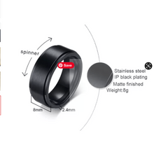Mens Black Spinner Rings