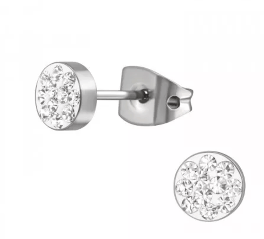 Titanium Round Stud Earrings