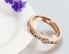 Rose Gold CZ Stones Wedding & engagement Ring for Women