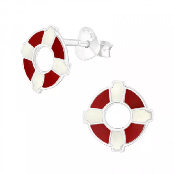 Kids Silver Buoy Stud Earrings