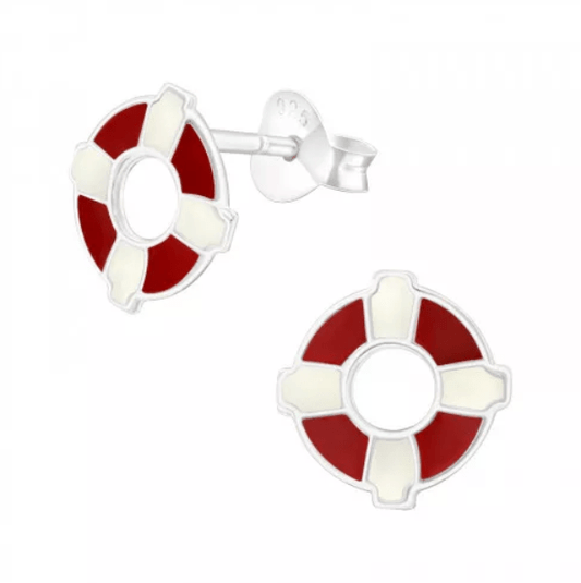 Kids Silver Buoy Stud Earrings