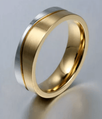 Steel Gold Wedding Engagement Ring for Couple