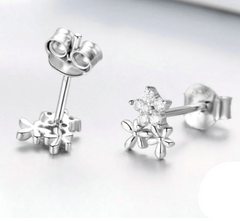 Silver Gypsophila Flower Earrings