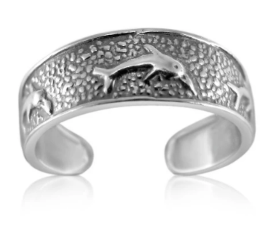 Sterling Silver Dolphin Toe Ring